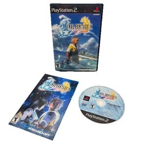 Final Fantasy X (PS2‎ PlayStation 2, 2001) Black Label CIB W/ Manual & Reg Card